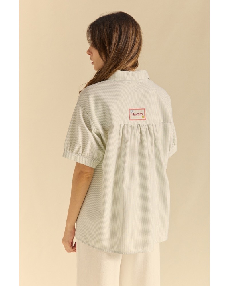 Camisa Listada Abullonada