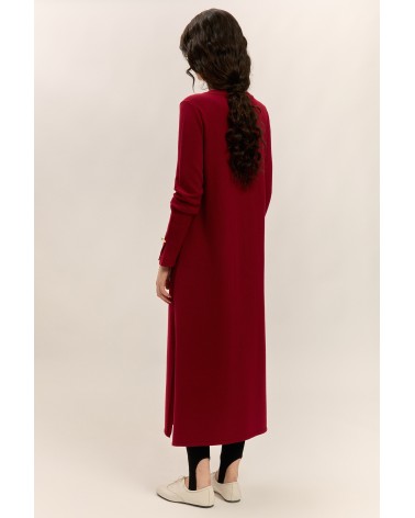 Vestido Midi Granate Botón Abollado