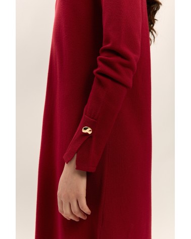 Vestido Midi Granate Botón Abollado