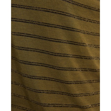 Camiseta Kaki Rayas Lúrex