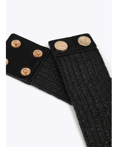 Cinturón Negro Rafia Elástico