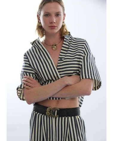 Cinturón Negro Rafia Elástico