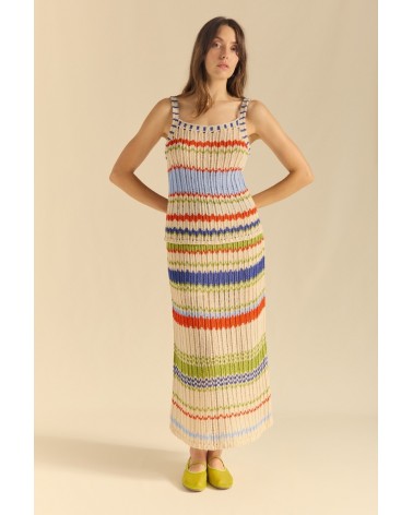 Top Desagujado Listado Multicolor