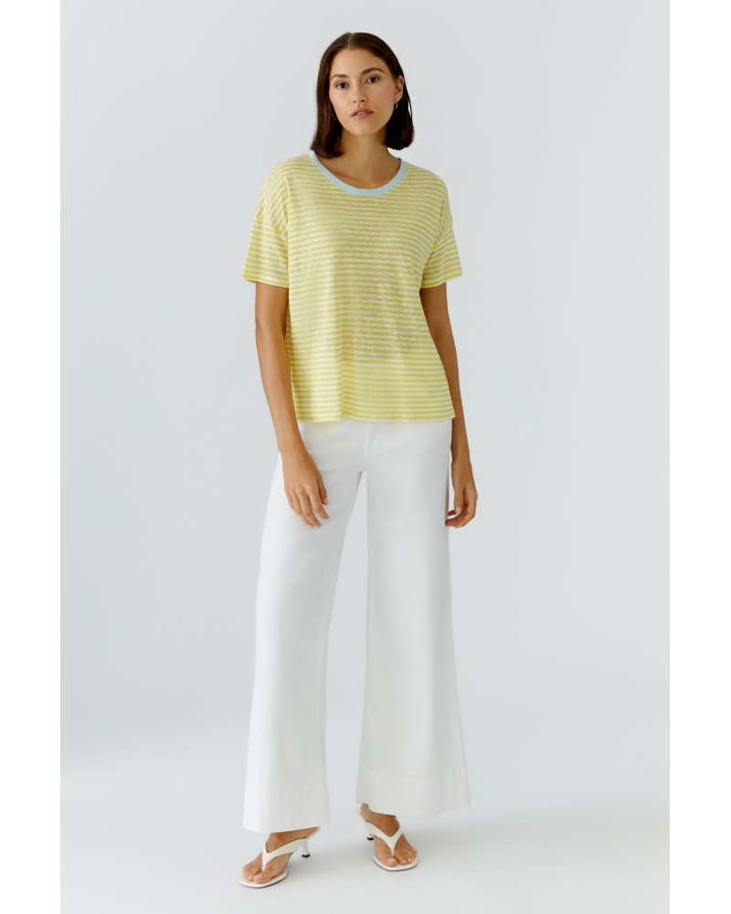 Camiseta Lino Rayas Amarillas