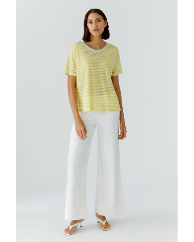 Camiseta Lino Rayas Amarillas