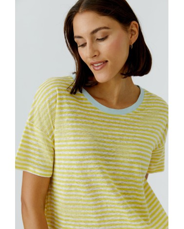 Camiseta Lino Rayas Amarillas