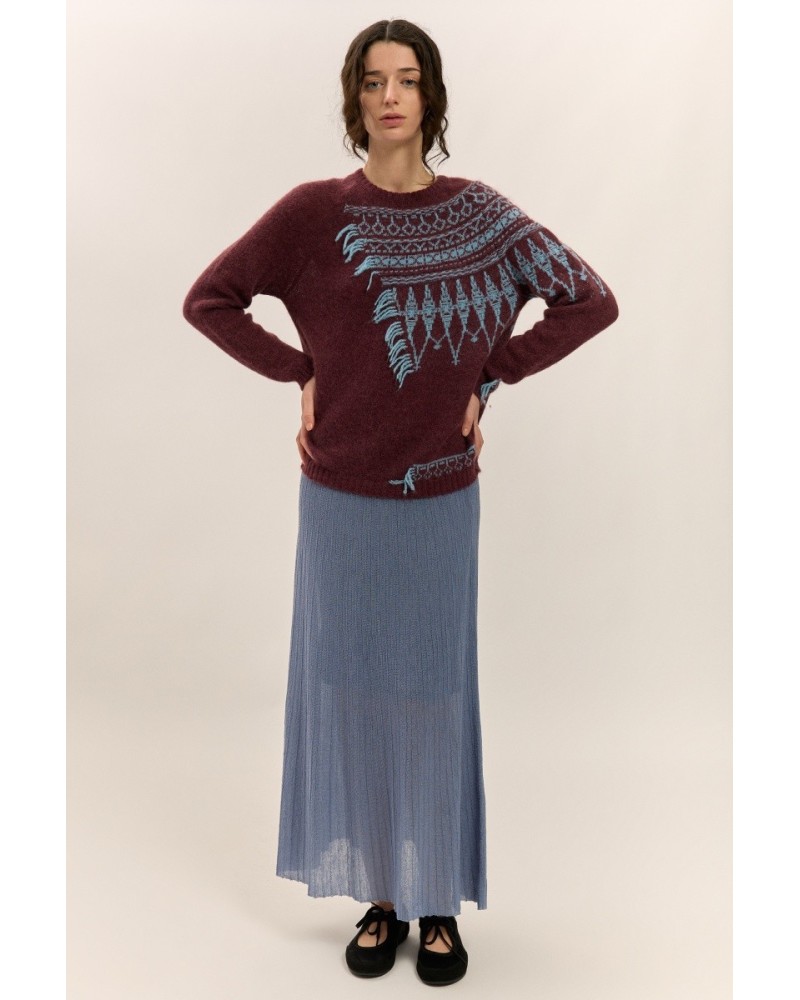 Jersey Jacquard Con Flecos