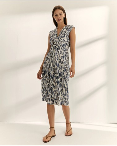 Vestido Midi Estampado Camisero