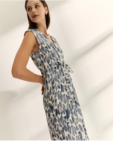 Vestido Midi Estampado Camisero