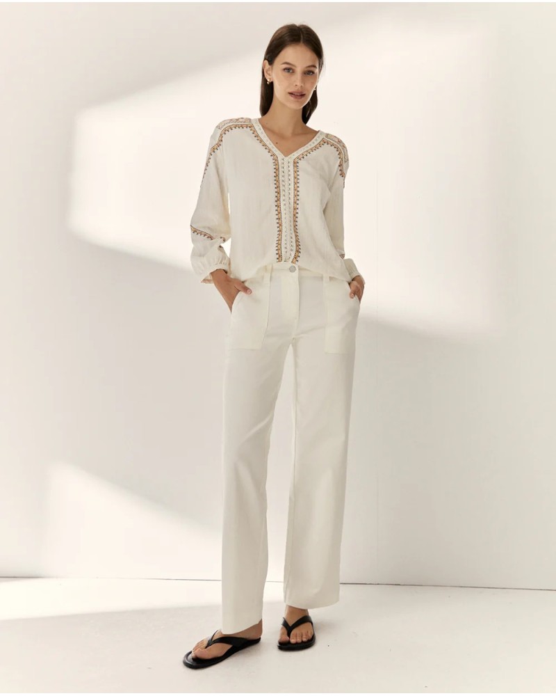 Vaquero Recto Blanco