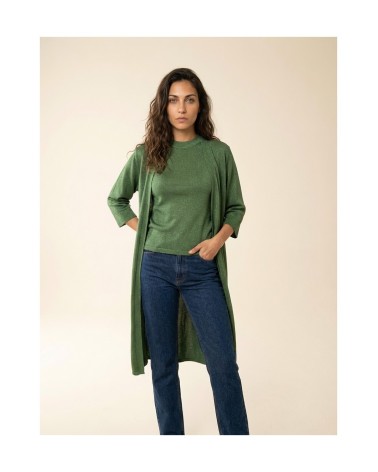 Chaqueta Verde Larga Lúrex