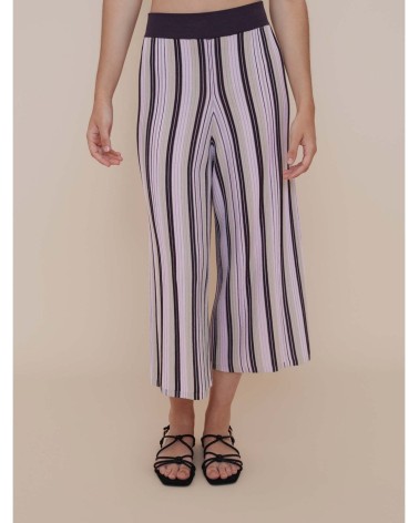 Pantalón Listado Gris/rosa