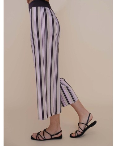 Pantalón Listado Gris/rosa