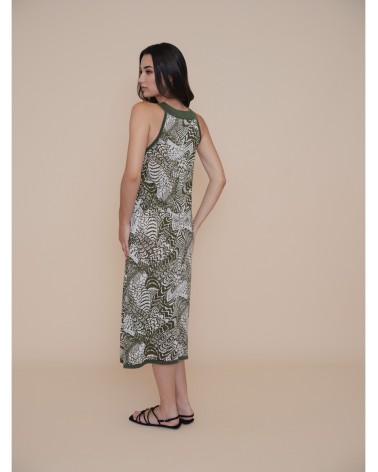 Vestido Halter Estampado Lúrex