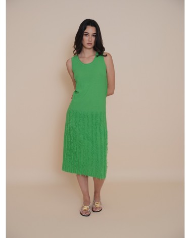 Vestido Verde Flecos