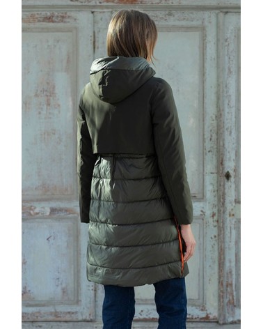 Parka Acolchada Verde Con Capucha