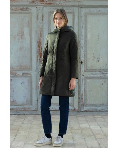 Parka Acolchada Verde Con Capucha