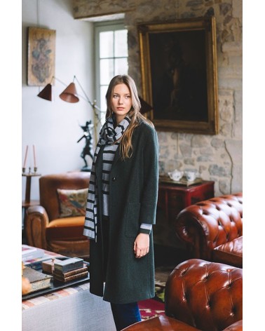 Abrigo Verde Lago Con Bolsillos