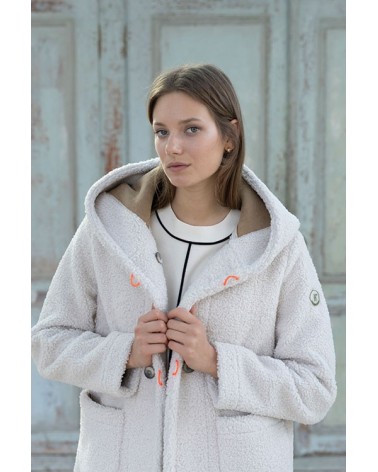 Abrigo Borreguito Crudo Capucha