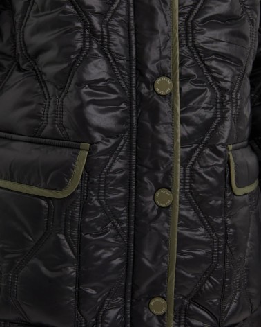 Parka Negra Con Vivo Verde