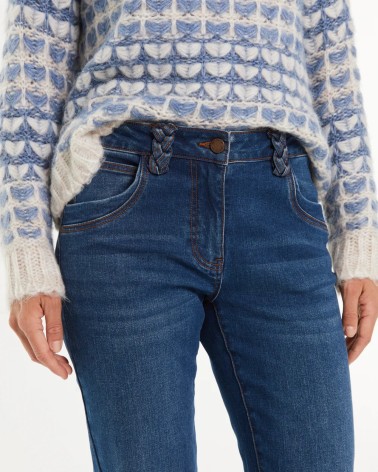 Vaquero Recto Pasadores Trenzados