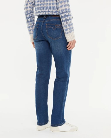 Vaquero Recto Pasadores Trenzados