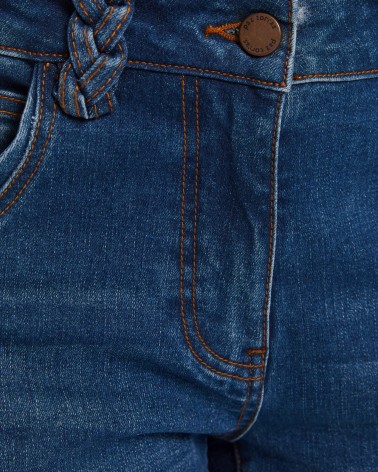 Vaquero Recto Pasadores Trenzados