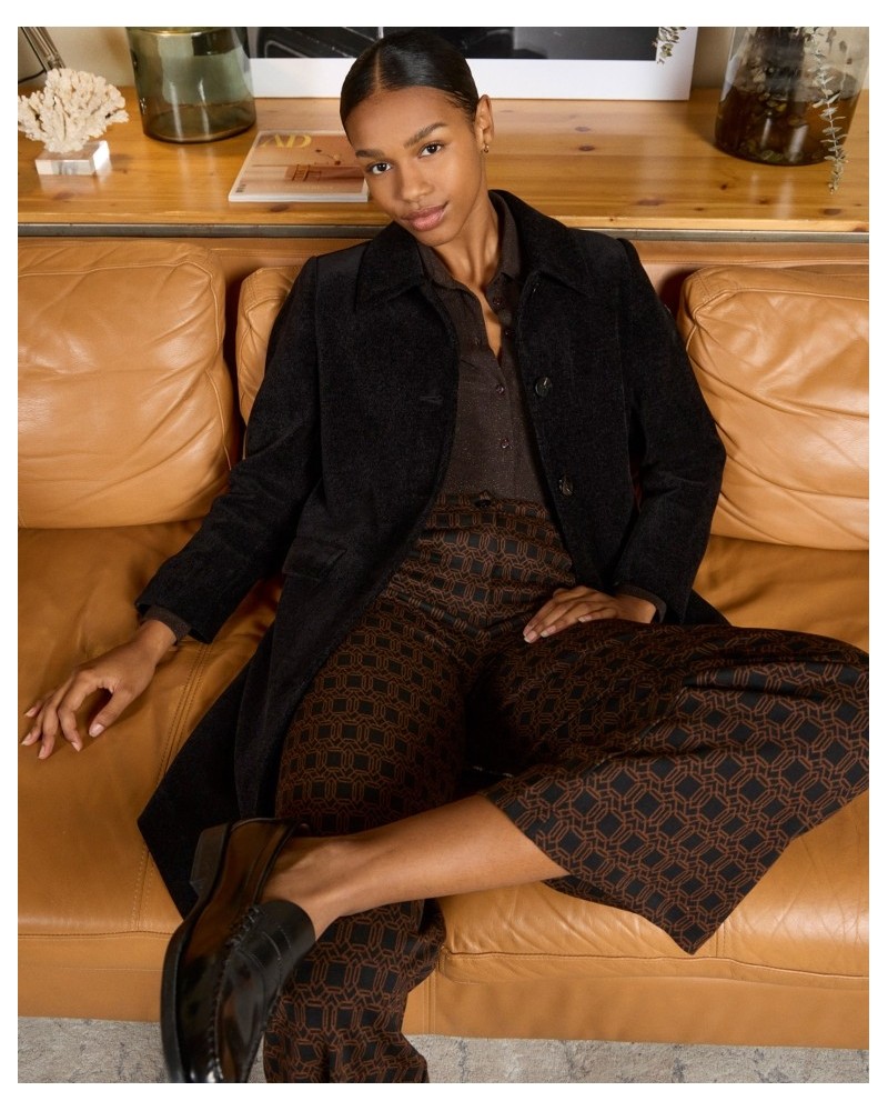 Pantalón Recto Estampado Geométrico