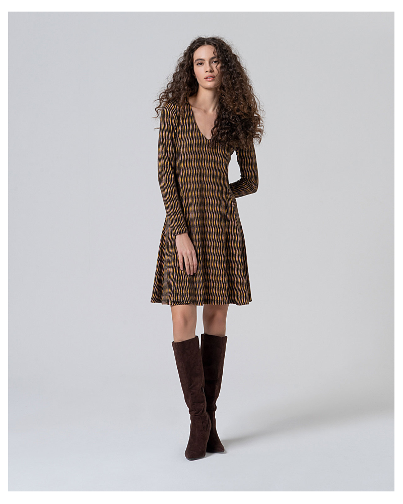 Vestido Corto Evasé Multicolor