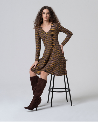 Vestido Corto Evasé Multicolor