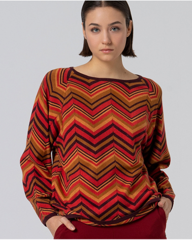 Jersey ZigZag Lúrex Granate