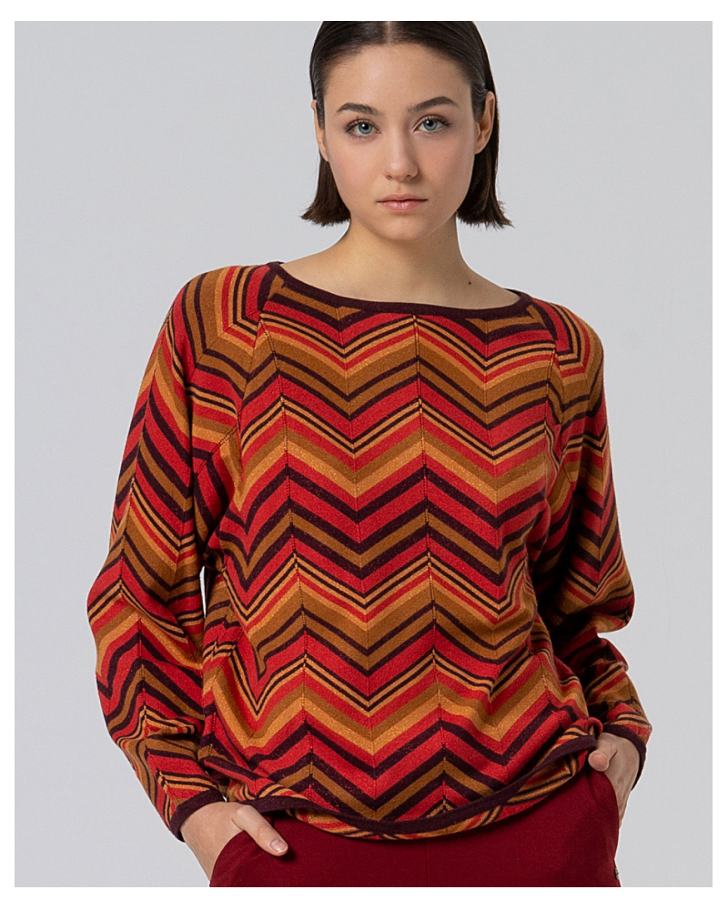 Jersey ZigZag Lúrex Granate