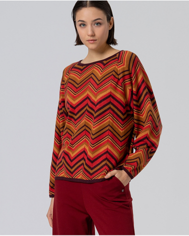 Jersey ZigZag Lúrex Granate