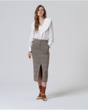 Falda Lápiz Cuadros Negros