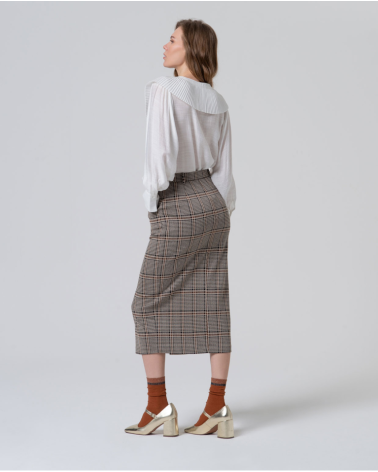 Falda Lápiz Cuadros Negros