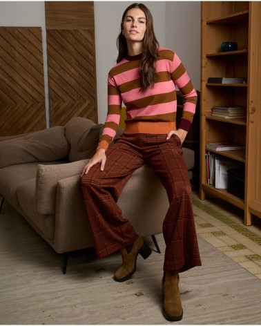 Pantalón Jacquard Teja