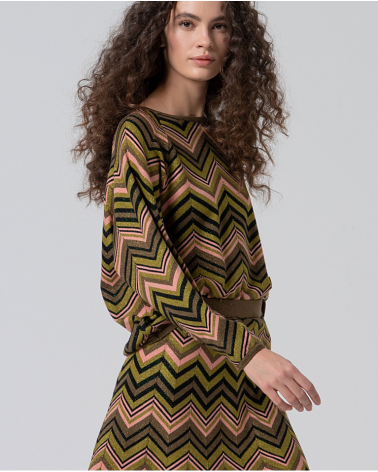 Jersey Zigzag Lúrex Verde