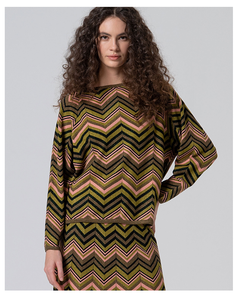 Jersey Zigzag Lúrex Verde