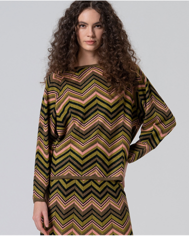 Jersey Zigzag Lúrex Verde