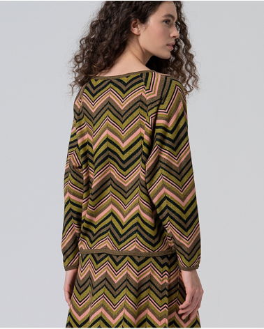 Jersey Zigzag Lúrex Verde