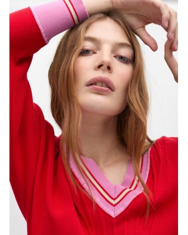 Jersey Rojo Pico Contraste