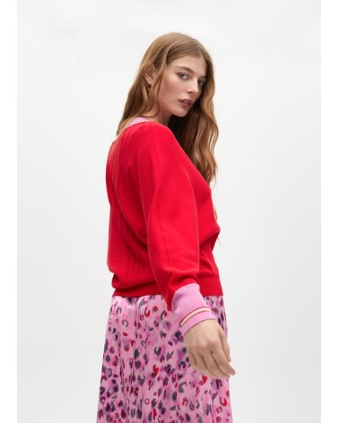 Jersey Rojo Pico Contraste