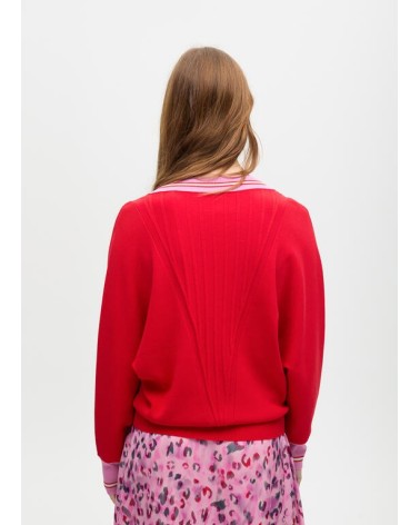 Jersey Rojo Pico Contraste