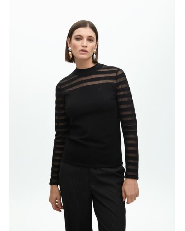 Jersey Fino Franjas Transparentes