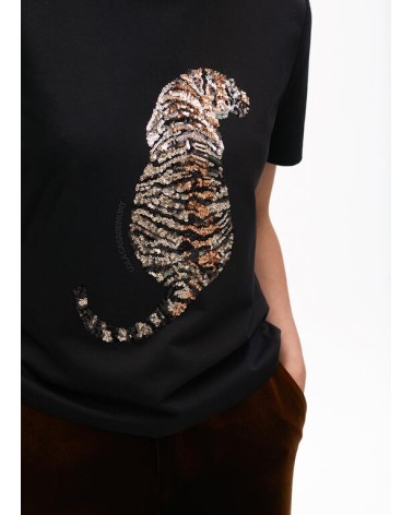 Camiseta Negra Tigre Lentejuelas