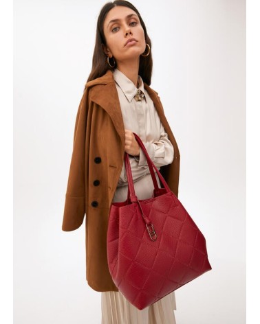 Bolso Shopper Rombos Rojo