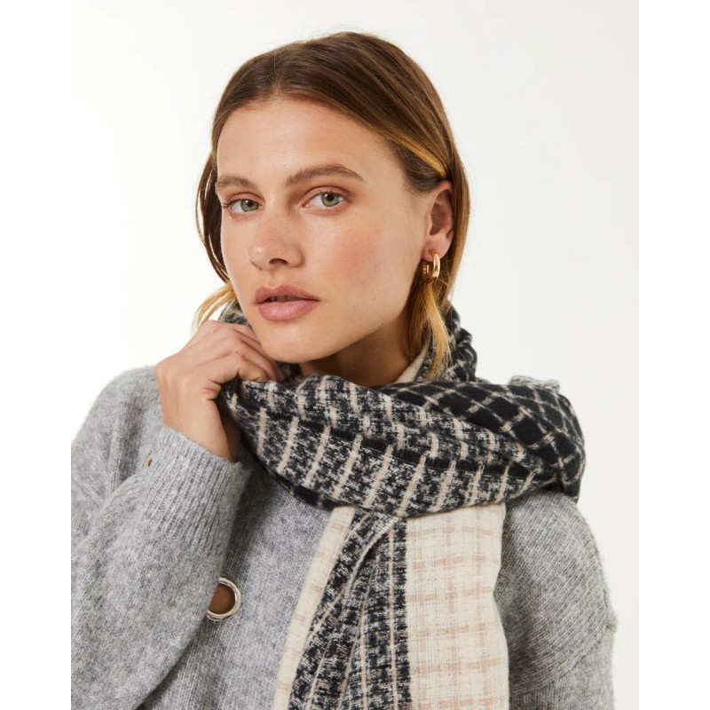 Bufanda Cuadros Bicolor N/B