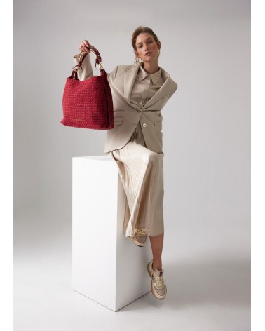 Bolso Shopper Tweed Rojo