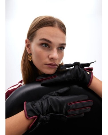 Guante Lazo Negro/Burdeos