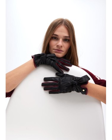 Guante Lazo Negro/Burdeos
